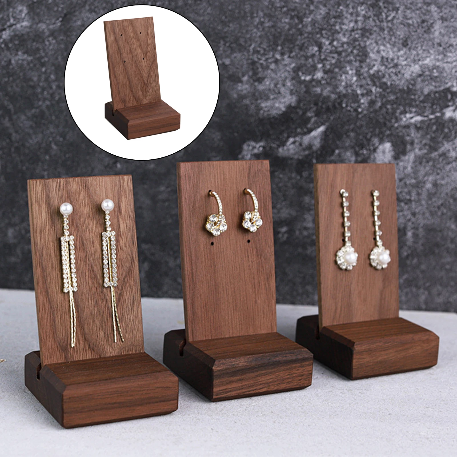 

A Version Rectangular High-End Walnut Jewelry Display Stand for Rings Bracelets Necklace Selling Individual Use Women Brown