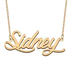 Ожерелье с именем Сидни для женщин, ювелирные изделия из нержавеющей стали с покрытием из 18-каратного золота, кулон-табличка с именем Femme, подарок для матери, девушки