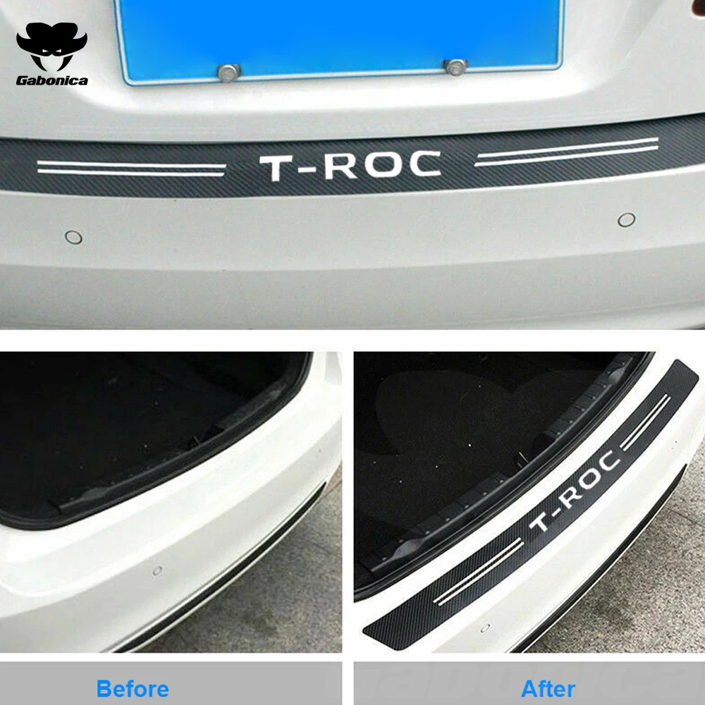 Наклейка на дверные пороги заднего бампера автомобиля из углеродного волокна