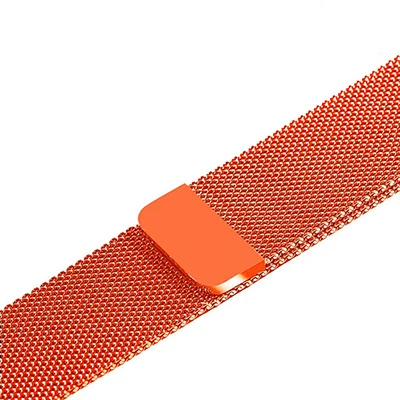 Миланский Браслет-петля, ремешок из нержавеющей стали для Apple Watch, серия 1, 2, 3, 42 мм, 38 мм, металлический ремешок для iwatch, серия 4, 5, 40 мм, 44 мм - Цвет ремешка: Orange red