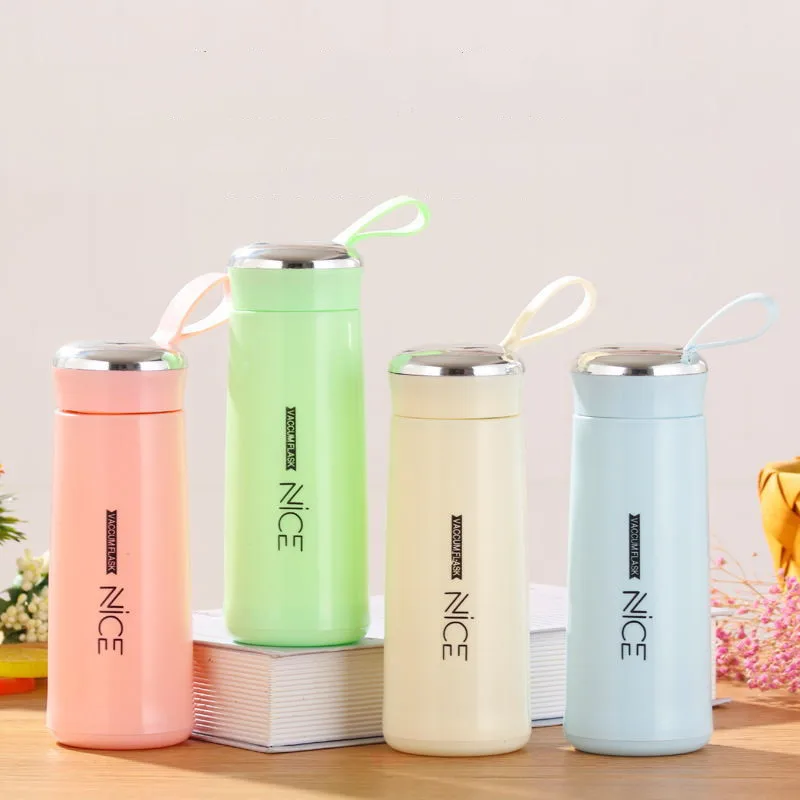 

400ml Double Layer Glass Cup Heat Resistant Tea Coffee Mug Outdoor Portable Sports Water Bottle For Women Girl Drinking Kettle