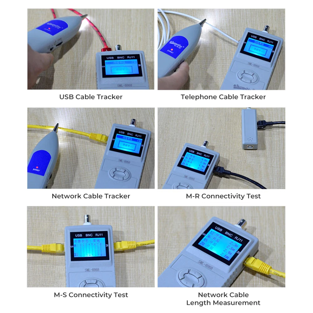 RJ45 Network Tool cable tracer USB Telephone line Finder wire length  LAN Network Cable Tester with LCD display Cable tracker