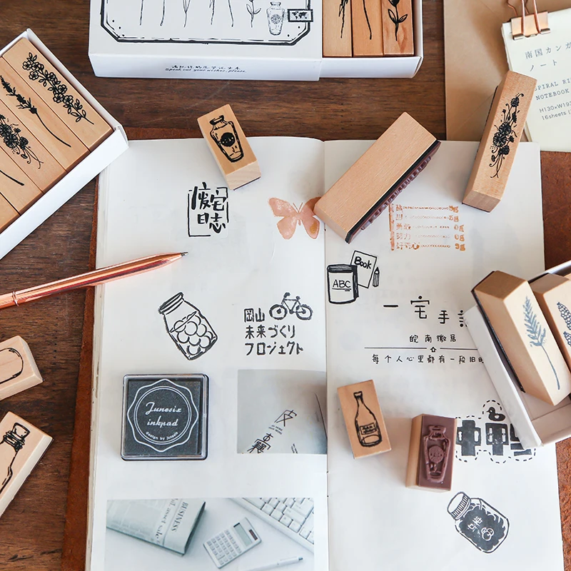 Новый Винтаж гербарий образца Деревянный Штамп для DIY Скрапбукинг фотоальбом