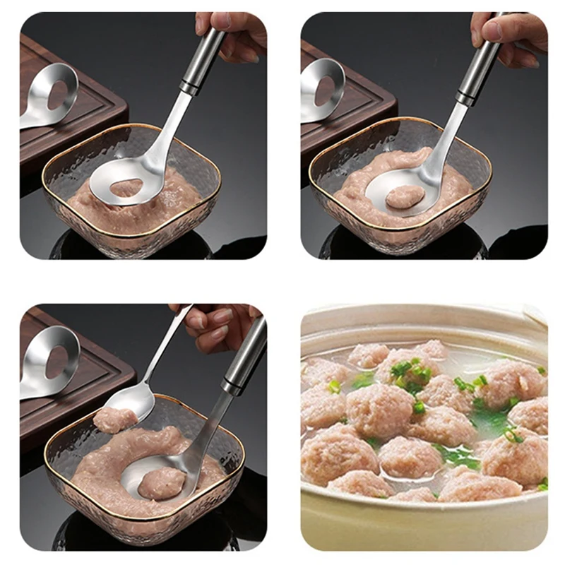 

Meatball Maker Spoon Stainless Steel Meatball Maker Non-Stick Creative Meat Ball Spoon Meat Tools Kitchen Gadgets, 4PCS