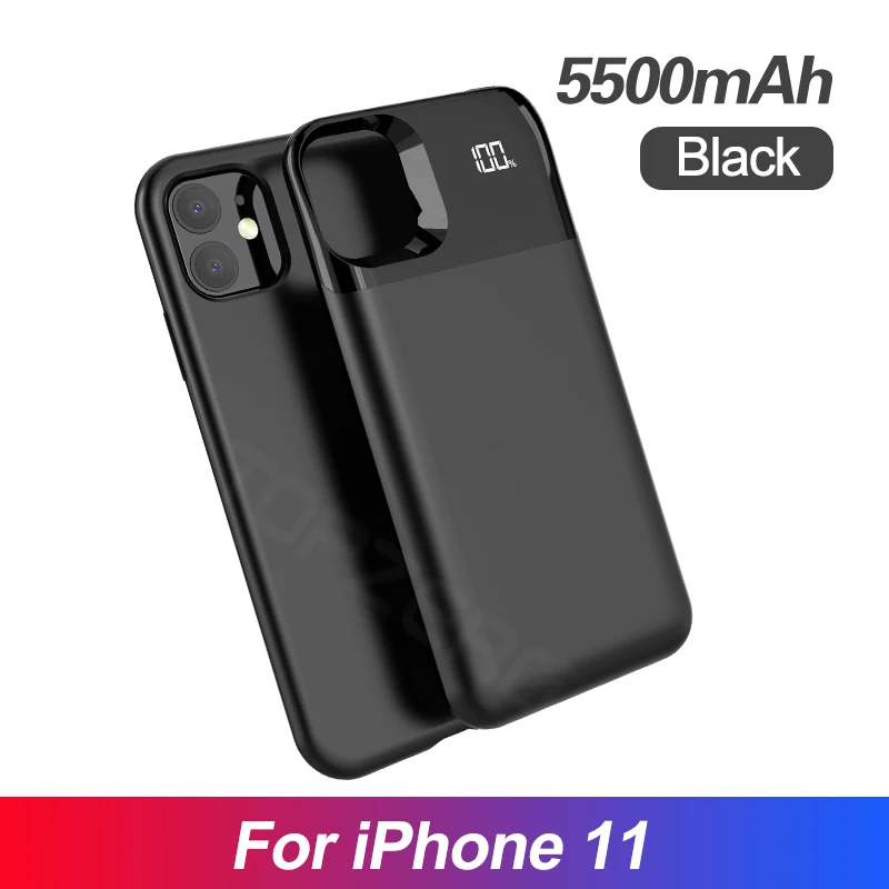Зарядное устройство чехол для iPhone 5 5S SE 6 6S 7 8 Plus X XS XR XS MAX 11 Pro MAX Универсальное портативное зарядное устройство чехол - Цвет: LED For 11