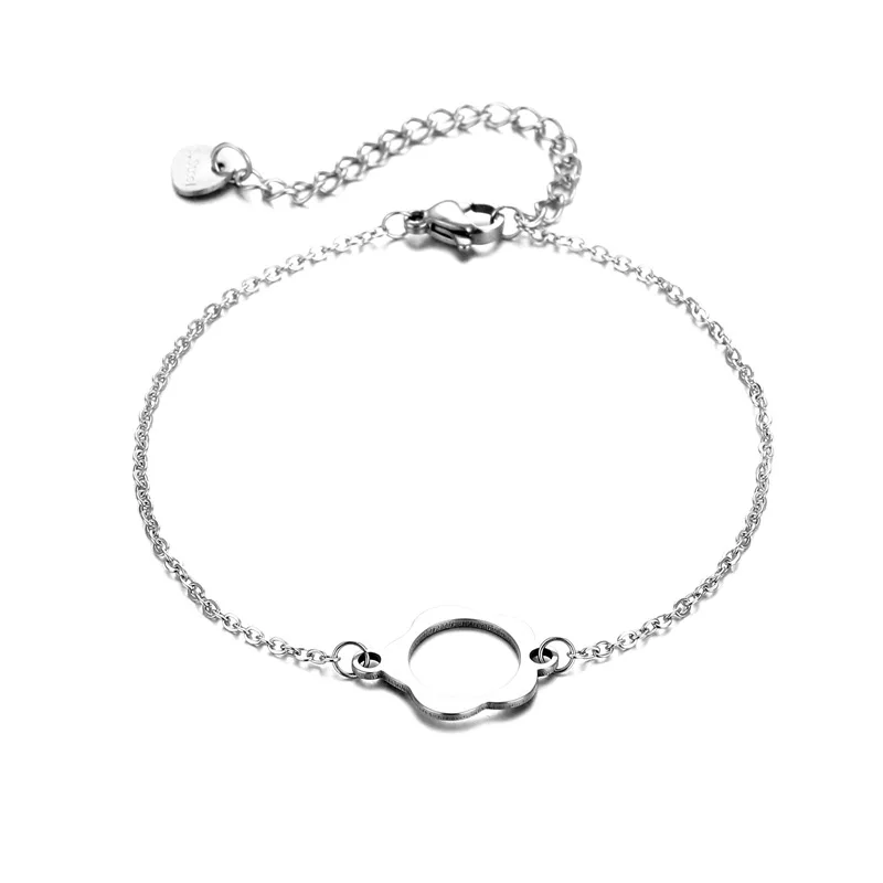 

2021 cool wind flower bracelet popular stainless steel hollow out flower bracelet titanium steel hand decoration