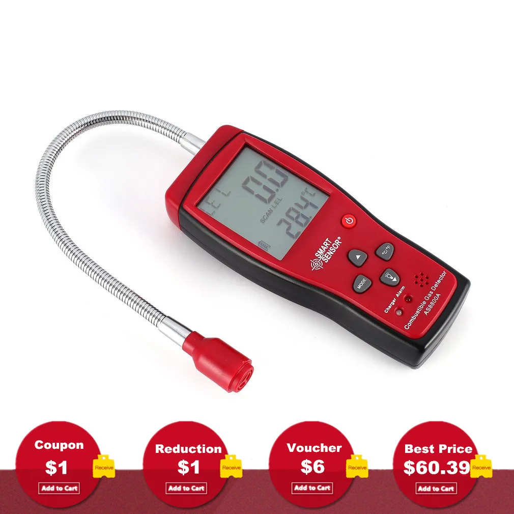 AS8800A портативный детектор горючих газов определение местоположения утечки газа