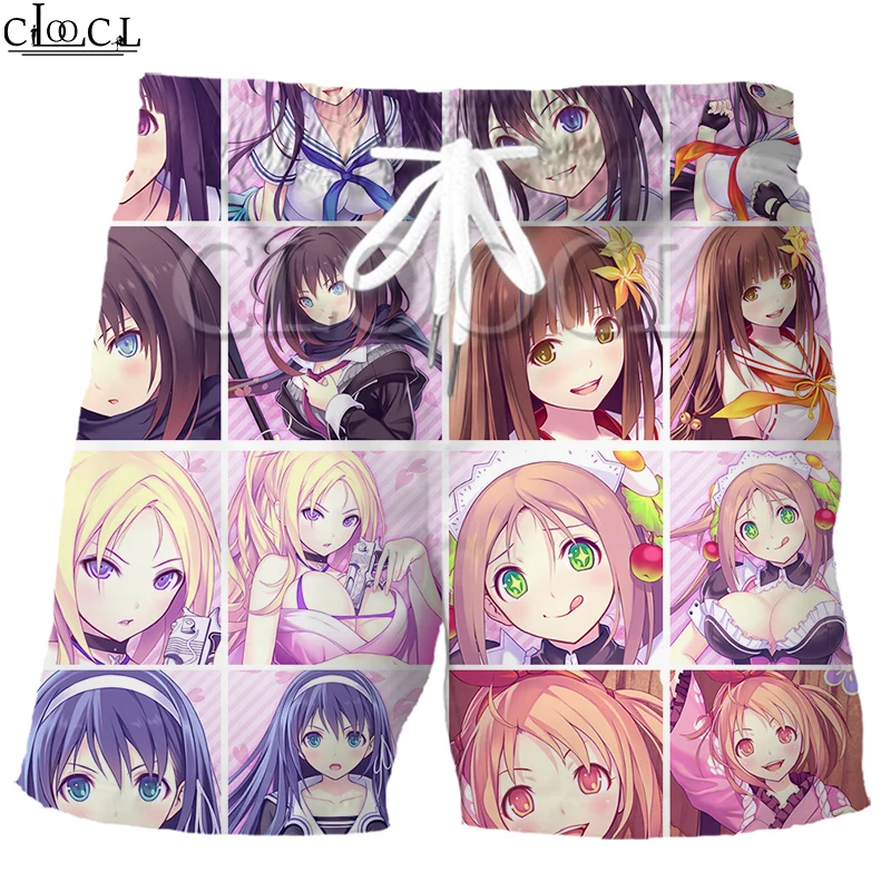 Мужские шорты CLOOCL японские аниме Hitagi Senjougahara эластичные модные летние пляжные