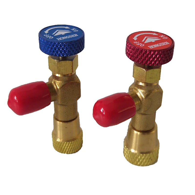 Air Conditioning Liquid Safety Valve For Liquid Filling R410 R22 Refrigerant Fluoride Valve 1/4 