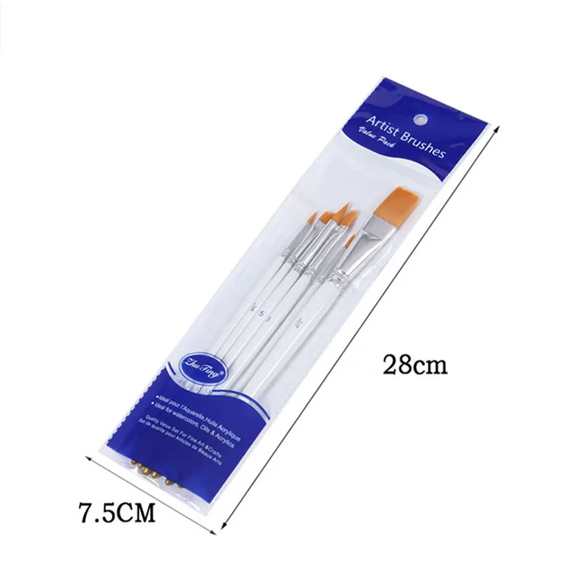 

6Pcs/Pack White Pearlescent Nylon Brush Pen Set for Drawing Painting Brushes Set Watercolor Oil Paint Pen School Art Supplies