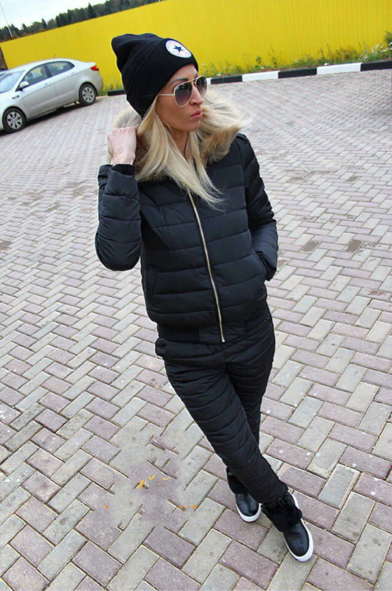 Комплект: укороченный топ и юбка на молнии новинка 2019 зимний костюм с густым