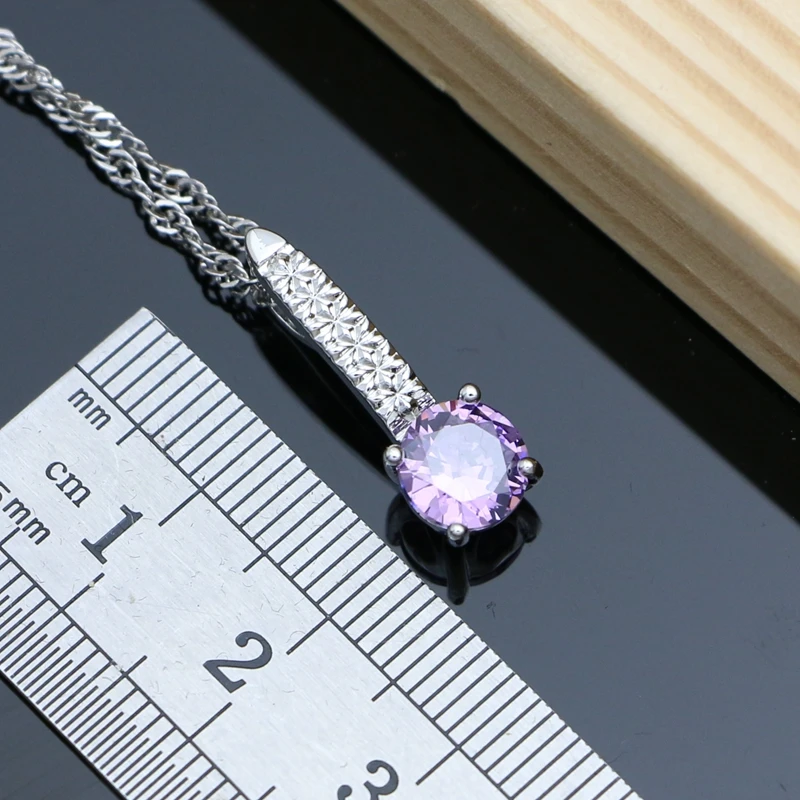 Ювелирные изделия из серебра 925 пробы с натуральным фиолетовым аметистом и