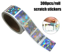 300pcs scratch off stickers 2020mm square diamond laser color metallic silver hologram scratch sticker labels stationery