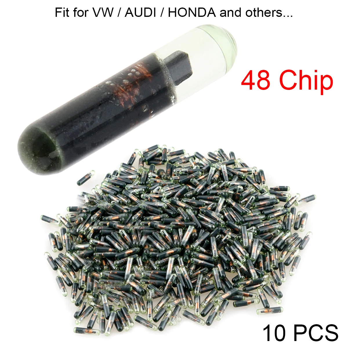 

Durable Blank ID48 Glass Chip Car Key Transponder Chip Fit for VW AUDI HONDA