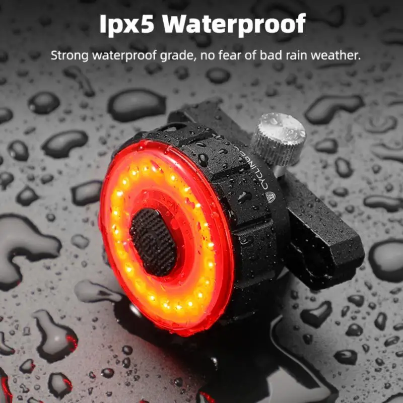 

Mountain Bike Brake Sensing Light USB Charging Bicycle Taillight Waterproof Safety Bike Lighting 7 Modes Cycling Rear Tail Light