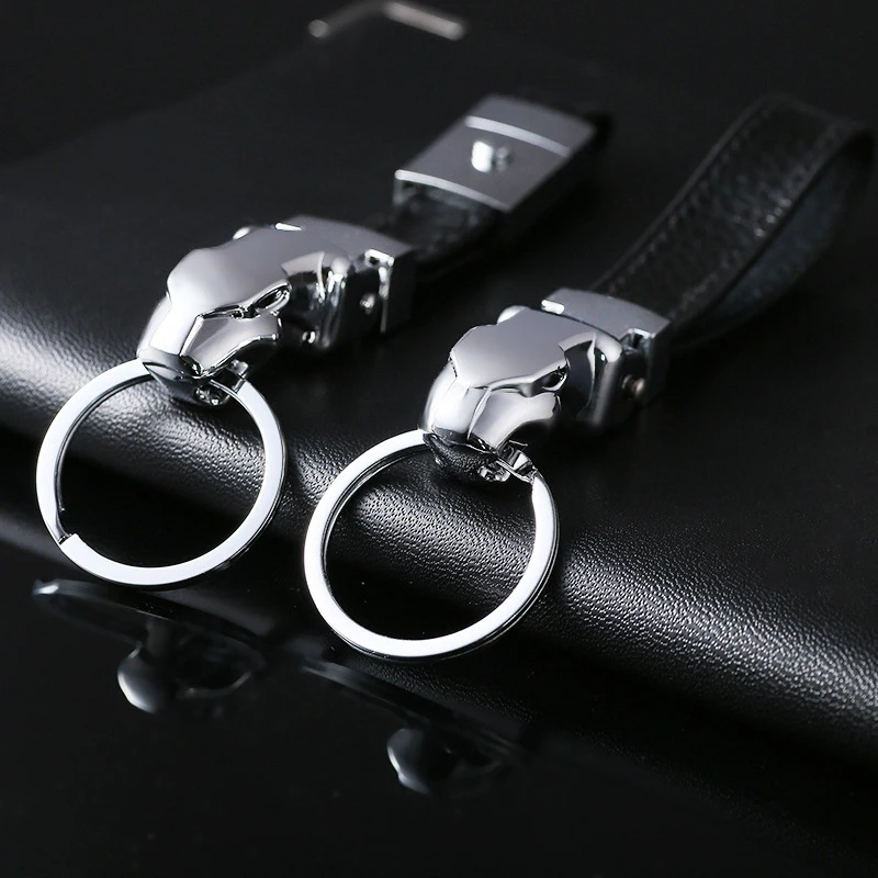

Luxury Car Key Chain Men Women KeyChain High-Grade Leopard for Key Rings Purse Charm Bag Pendant Leather Rope Fathers Day Gift