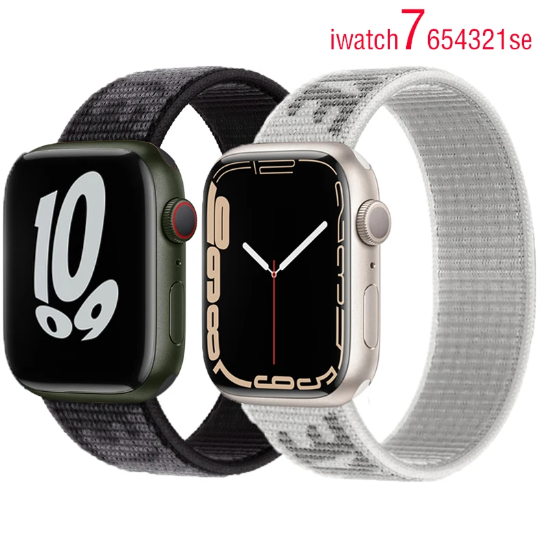 

Nylon Loop Strap for apple watch band 45mm 41mm 44mm 40mm 38mm 42mm sport bracelet correa Watchband iWatch serie 3 5 6 se 7 band