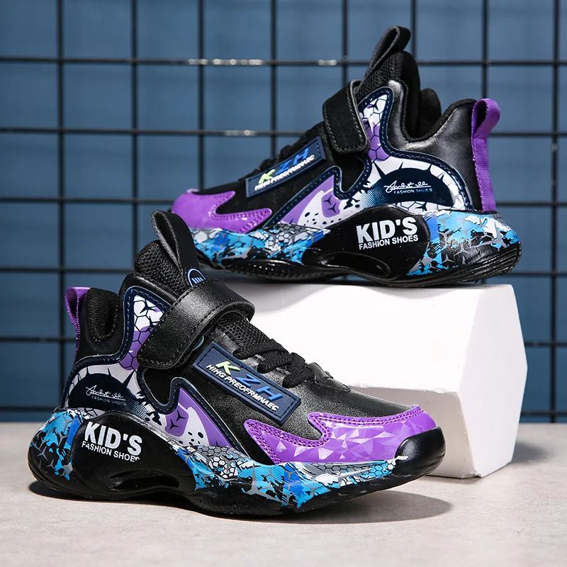 

Баскетбольные кроссовки для мальчиков и девочек, кожаные, на толстой подошве, спортивная обувь