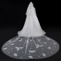 5 meters bridal wedding veils bridal veils sequined beads bride veil with free comb 2020 in stock