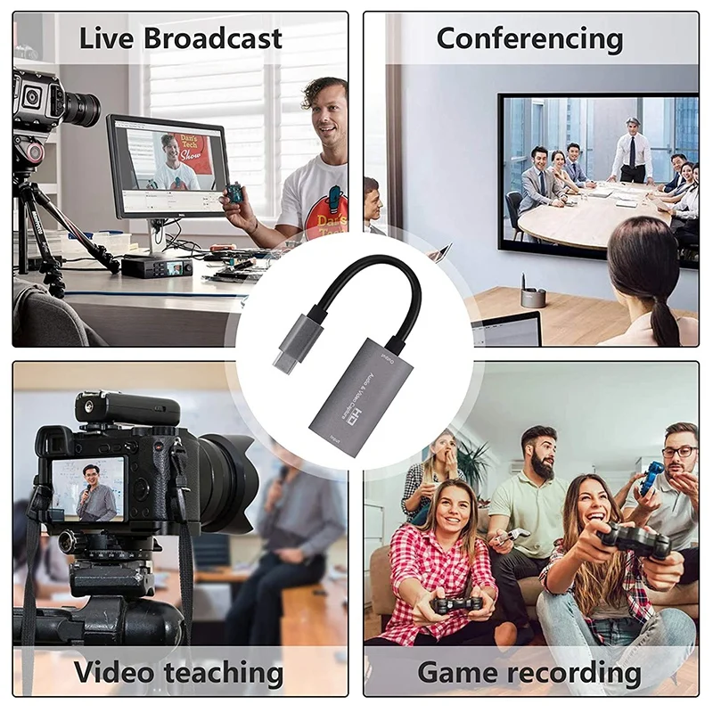 

Video Capture Card, Audio Video Capture Card HD Video Capture HD to USB for High-Definition Capture, Teaching Recording