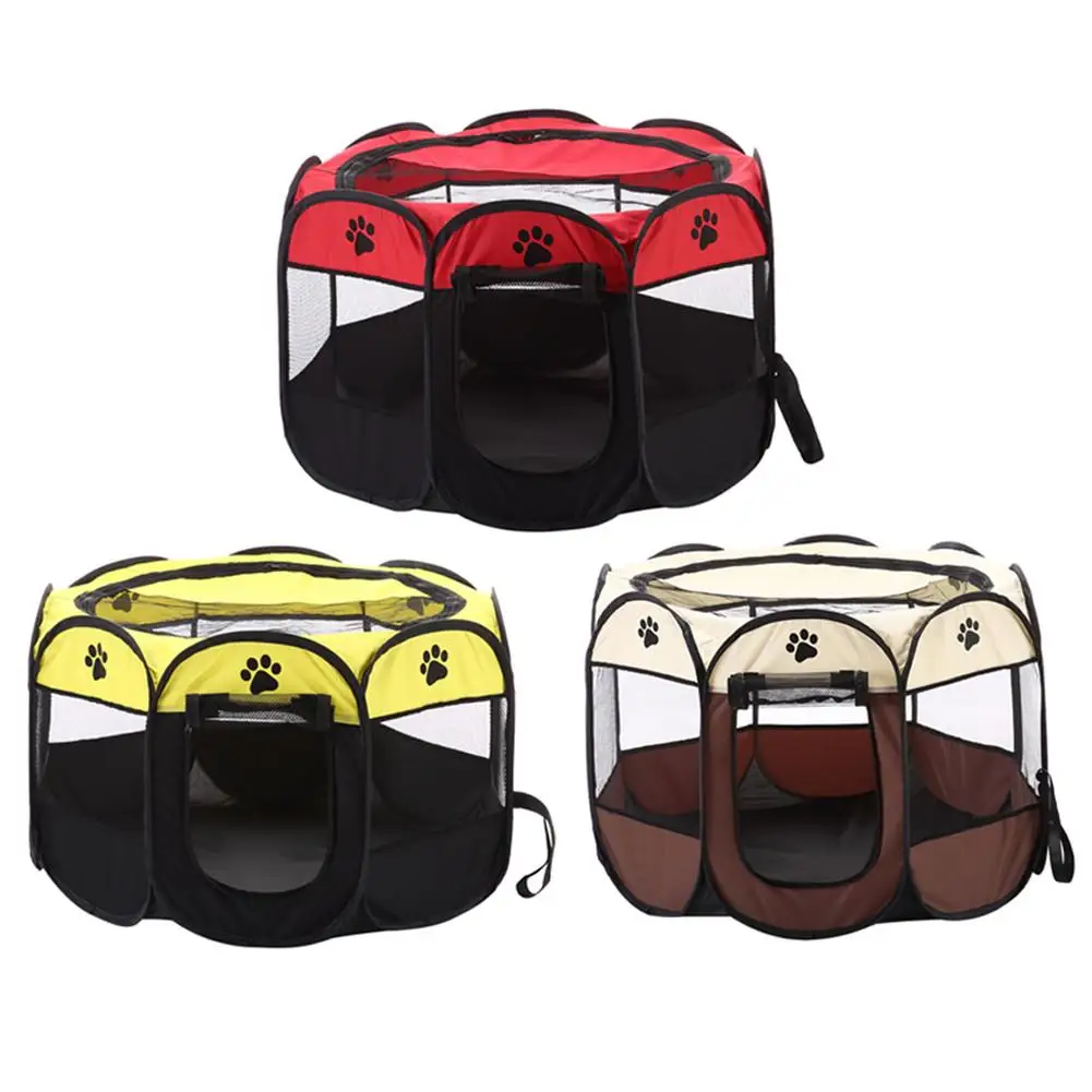 

Portable Folding Pet Dog Tent Dog House Cage Dog Tent Playpen Puppy Kennel Easy Operation Octagonal Fence Outdoor Pet Supplies