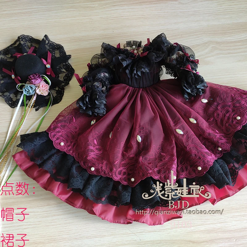 1/4 1/3 BJD платье в западном стиле+ шляпа набор аксессуары для кукол для BJD/SD MSD SD13, не включает в себя куклы, обувь, парик и другие E2693