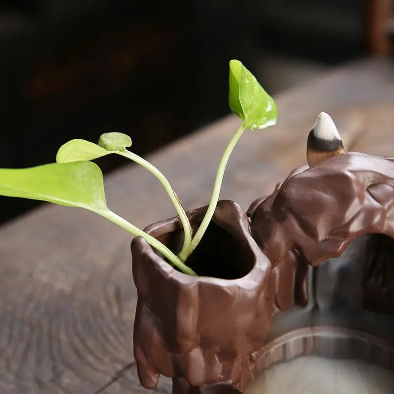 

Backflow Incense Burner Meditation Hydroponic Vase Smoke Waterfall Incense Stick Holder Creative Zen Ornaments Crafts Home Decor