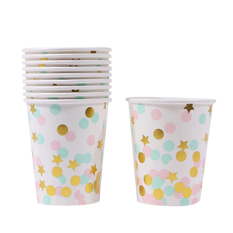 Бумажная чашка для свадебной вечеринки праздничные принадлежности розовый и