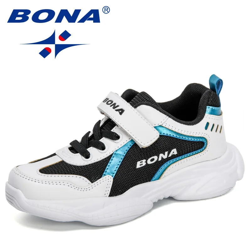 BONA 2020 новые дизайнерские популярные спортивные кроссовки для мальчиков дышащие