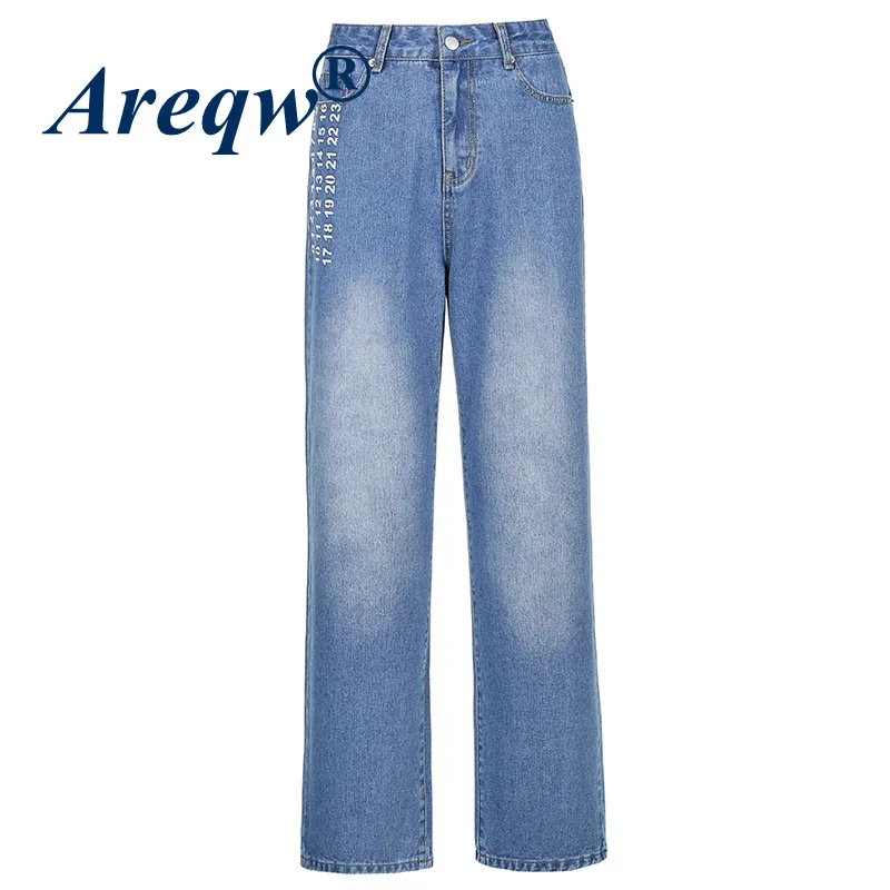 

Printed Jeans Women 2021 New Women's Trousers Fashion Drape High-waist Straight-leg Pants Women Casual Trousers