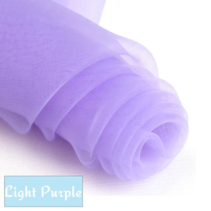 Light Purple 75 см/1 метр Eugene марлевая ткань черно-белая свадебная марлевая сетка Прозрачный жесткий газ, кружево, ткань шифон ткань - Цвет: Light Purple