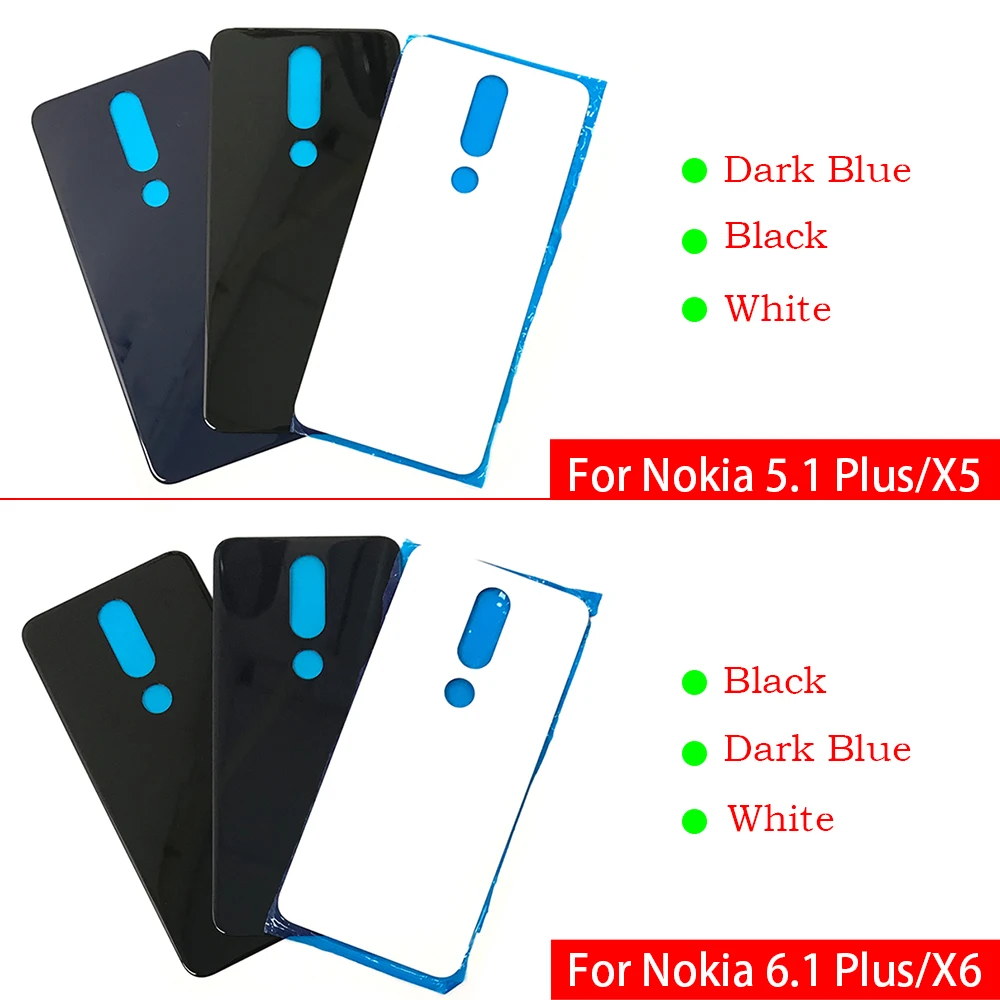 

Задняя крышка батарейного отсека для Nokia 5,1 Plus X5 6,1 Plus, корпус батарейного отсека с клейкой наклейкой, запасные части