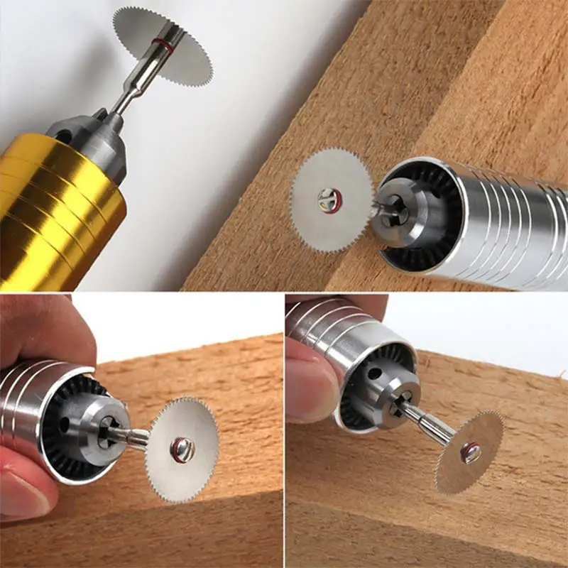 

6Pcs/set Stainless Steel Slice Metal Cutting Disc with 1 Mandrel for Dremel Rotary Tools 16 18 22 25 32mm Cutting Disc