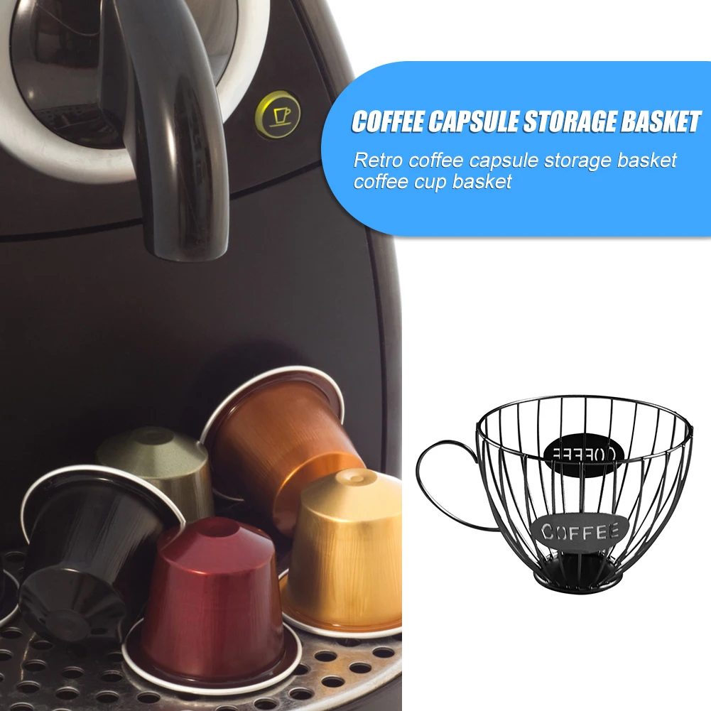 

Metal Universal Coffee Mug Pod Holder Organizer Basket Fruit Tray Coffee Cup Shape Capsule Storage Rack Cafe Accessory