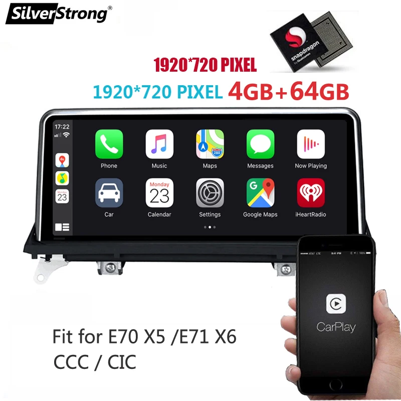 

Автомобильный DVD-проигрыватель 10,25 дюйма, 4G, 64G, Android 10,0, Qualcomm 8 Core, Snapdragon для BMW X5 E70/X6 E71 (2007-2014), CCC/CIC Carplay, 4G LTE, BT, Wi-Fi