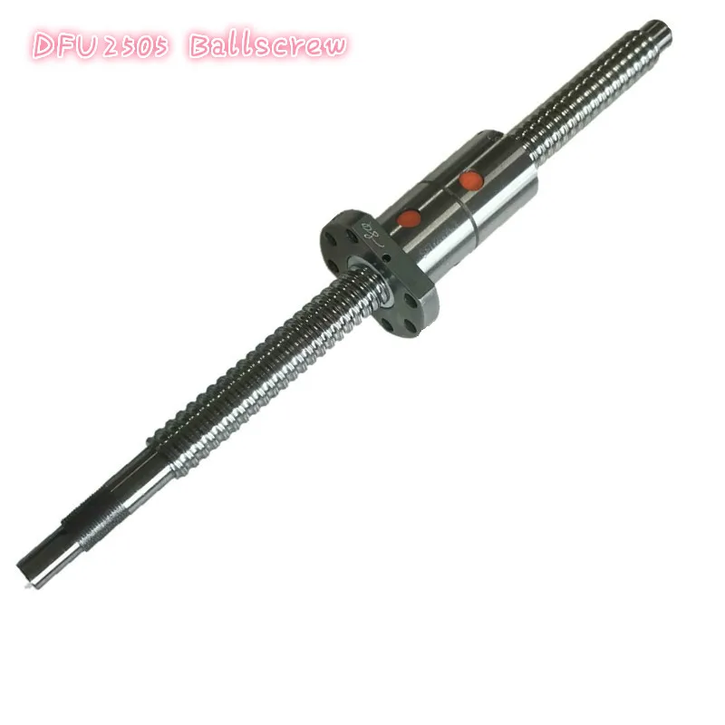 

Шариковый винт DFU2505 любой длины L200/300/400/500/600/700/800/900 мм-концевые шариковые винты для BKBF20 + Двойная гайка 1 комплект ЧПУ