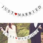 Баннер с надписью Just Married Mr Mrs гирлянда в рустикальном стиле, украшение для свадебного стола, баннер для фотографирования жениха, невесты, товары для девичника, 1 шт.