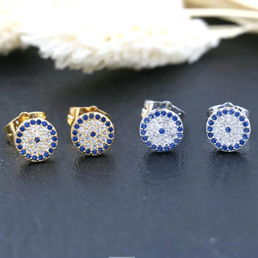 Серьги BPPCCR с инкрустацией из циркония Эффектные серьги от сглаза для женщин