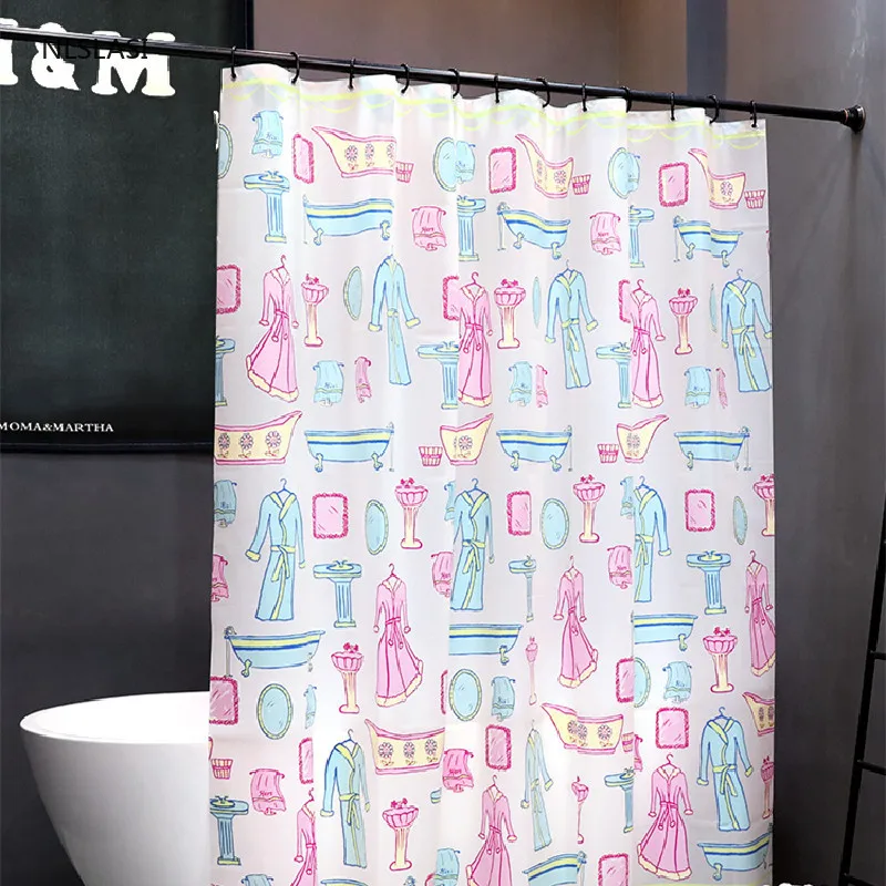 

1 шт. креативная мультяшная плотная занавеска для душа PEVA, водонепроницаемые занавески для ванны с защитой от плесени, аксессуары для ванной...