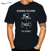 funny networking for dummies t shirt men nerd it computer gift programmer cotton casual short sleeve printed mens tshirt tops