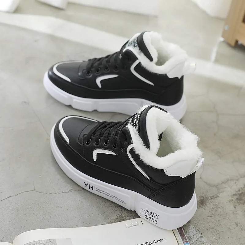 

Women's Casual Shoes 2019 Winter Fashion High Top Sneakers Shoes Women Platform Female Breathable Lace Up Woman Sneakers 7728