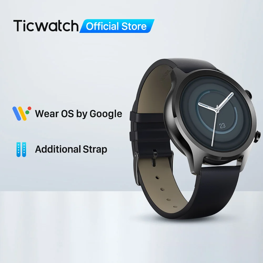 

Смарт-часы TicWatch C2 Plus Wear OS 1 ГБ ОЗУ Встроенный GPS фитнес-трекер IP68 Водонепроницаемые часы NFC Google Pay женские часы