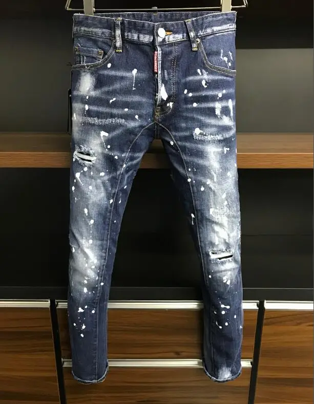 

2021 Classic DSQ Ripped Jeans Men's Women's Motorcycle Jacket Skinny Jeans