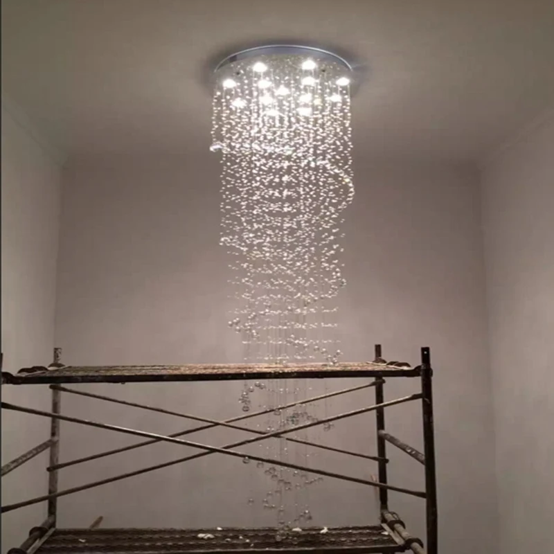 売る スパイラルデザインのモダンなLEDシーリングライト,クリスタルシャンデリア,シャンパンカラー,モダンなデザイン,日曜大工,80 X H250cm