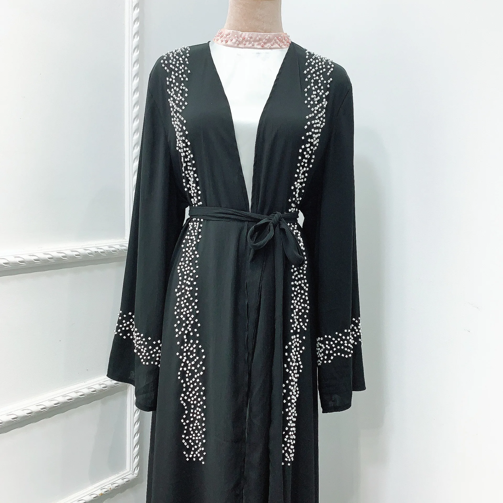 Модное платье и элегантное мусульманское чистого цвета с бисером для Ближнего