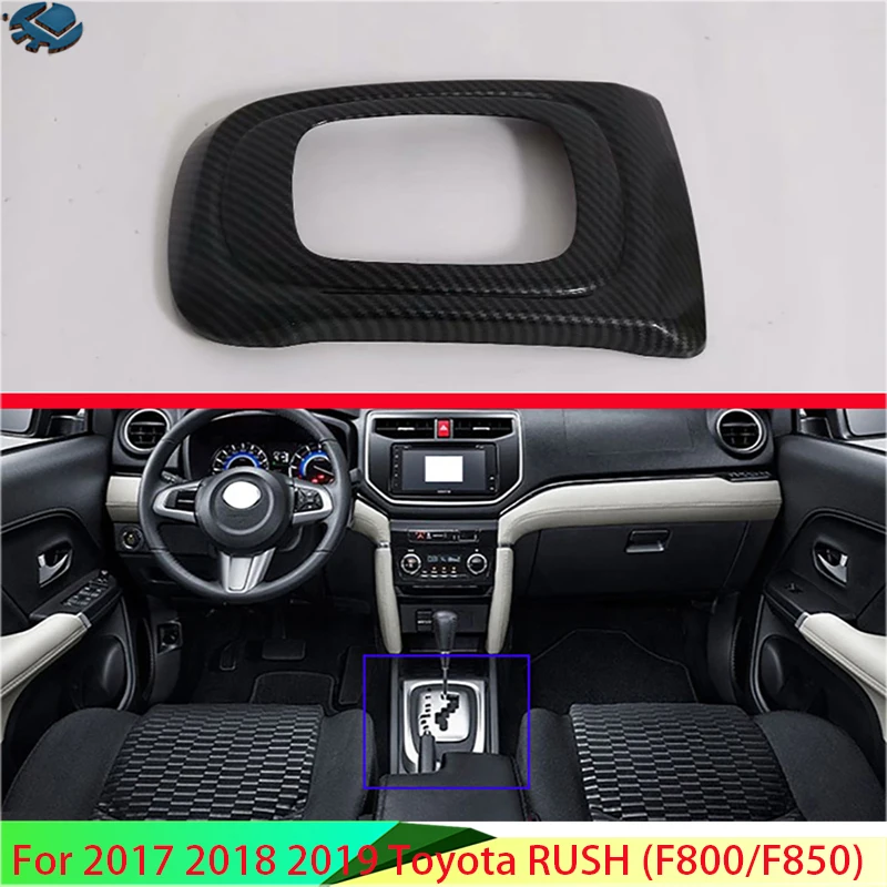 

For 2017-2022 Toyota RUSH (F800/F850) Car Accessories Carbon Fiber Style Gear Shift Panel Center Console Cover Trim