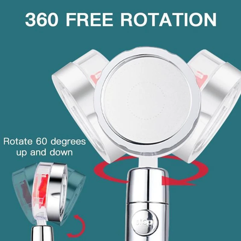 

Shower Head High Pressure Water Saving Spray Shower Head 360 Rotated Rainfall Shower Head Bathroom Hand-held Pressurized Massage