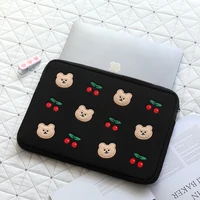 tablet case cute cartoon ins cute bear embroidery hand holding tablet ipad laptop 111315 inch inner bag for galaxy tab s7