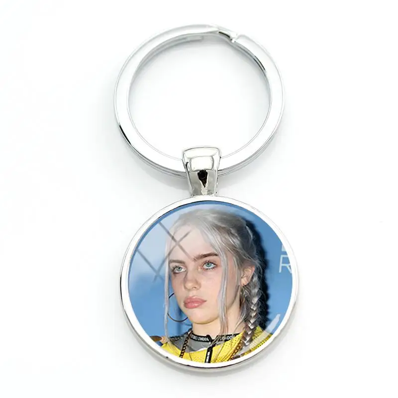 JOINBEAUTY, хип-хоп, музыка, звездное искусство, изображение, брелок Billie Eilish, женский брелок, кольцо, держатель, подарок на день рождения, ювелирное изделие HB09 - Цвет: HB13