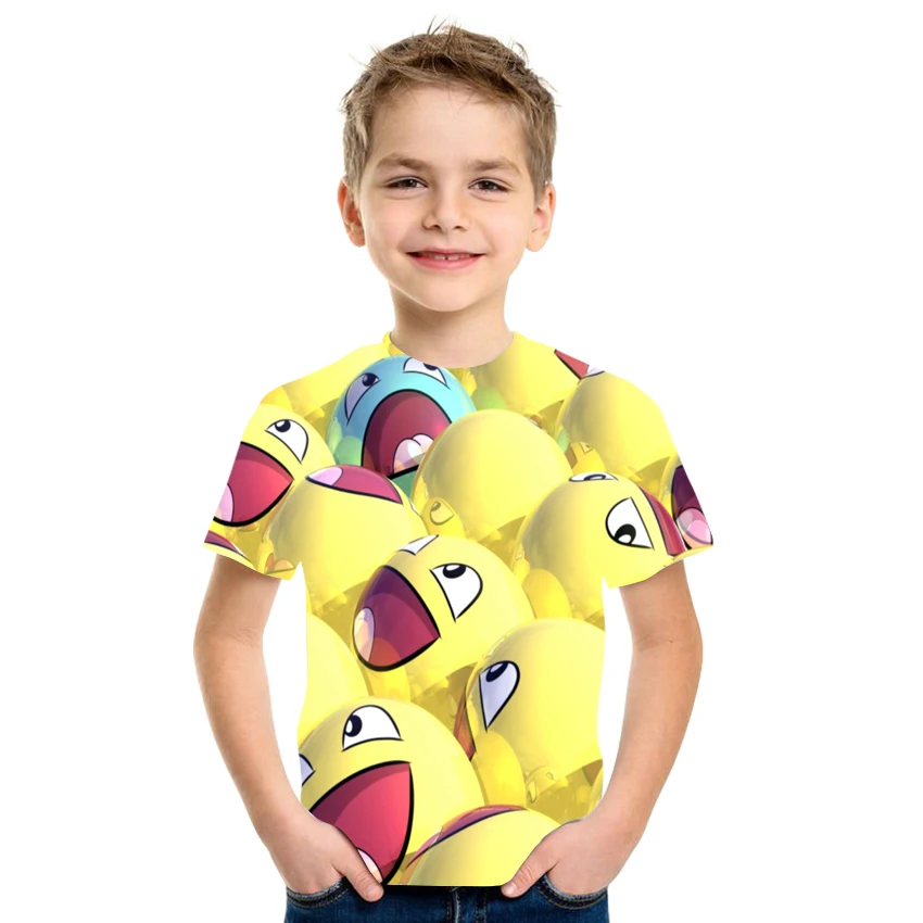 

2021 new 3D printing milk silk material boy and girl anime pattern hip-hop style 4T-16T size